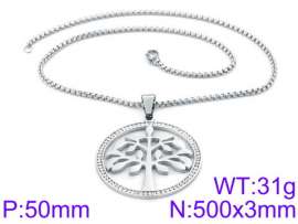 Stainless Steel Stone & Crystal Necklace