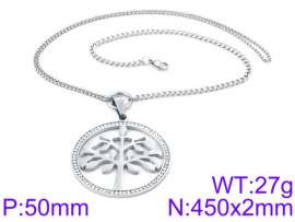 Stainless Steel Stone & Crystal Necklace