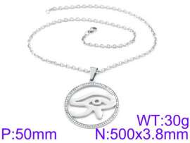 Stainless Steel Stone & Crystal Necklace