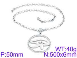 Stainless Steel Stone & Crystal Necklace