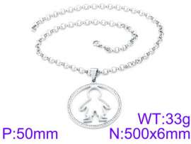 Stainless Steel Stone & Crystal Necklace