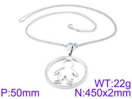 Stainless Steel Stone & Crystal Necklace