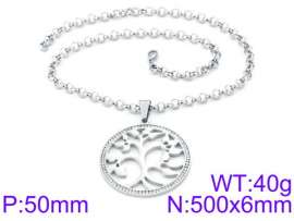 Stainless Steel Stone & Crystal Necklace