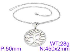 Stainless Steel Stone & Crystal Necklace