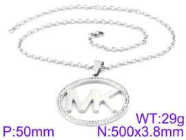 Stainless Steel Stone & Crystal Necklace