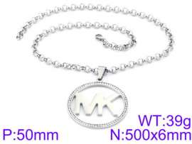 Stainless Steel Stone & Crystal Necklace