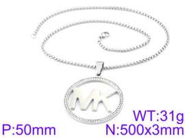 Stainless Steel Stone & Crystal Necklace