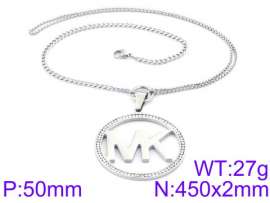 Stainless Steel Stone & Crystal Necklace