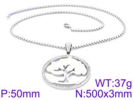 Stainless Steel Stone & Crystal Necklace