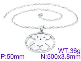 Stainless Steel Stone & Crystal Necklace