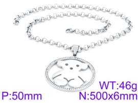 Stainless Steel Stone & Crystal Necklace