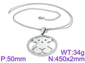 Stainless Steel Stone & Crystal Necklace