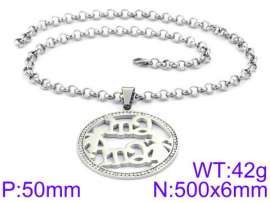 Stainless Steel Stone & Crystal Necklace
