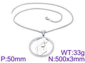 Stainless Steel Stone & Crystal Necklace