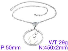 Stainless Steel Stone & Crystal Necklace