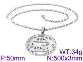 Stainless Steel Stone & Crystal Necklace