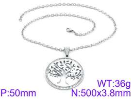 Stainless Steel Stone & Crystal Necklace