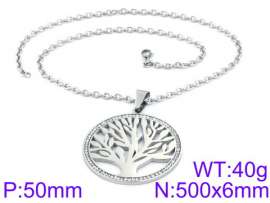 Stainless Steel Stone & Crystal Necklace