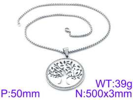 Stainless Steel Stone & Crystal Necklace