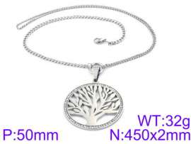 Stainless Steel Stone & Crystal Necklace