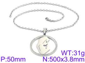 Stainless Steel Stone & Crystal Necklace