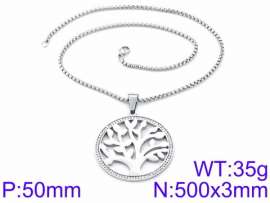 Stainless Steel Stone & Crystal Necklace