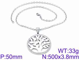 Stainless Steel Stone & Crystal Necklace