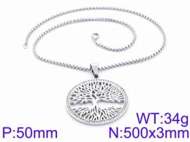 Stainless Steel Stone & Crystal Necklace