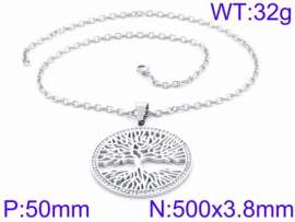 Stainless Steel Stone & Crystal Necklace