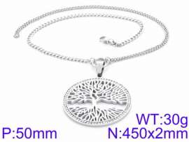 Stainless Steel Stone & Crystal Necklace