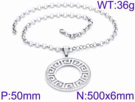 Stainless Steel Stone & Crystal Necklace