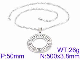 Stainless Steel Stone & Crystal Necklace