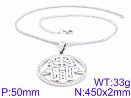 Stainless Steel Stone & Crystal Necklace