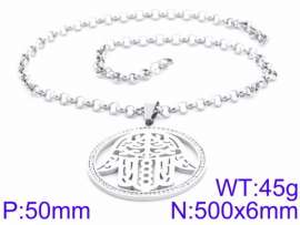 Stainless Steel Stone & Crystal Necklace