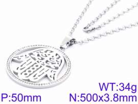 Stainless Steel Stone & Crystal Necklace