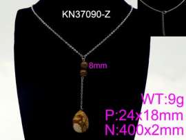 Stainless Steel Stone & Crystal Necklace