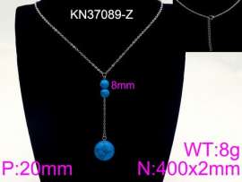 Stainless Steel Stone & Crystal Necklace