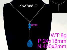Stainless Steel Stone & Crystal Necklace