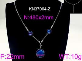 Stainless Steel Stone & Crystal Necklace