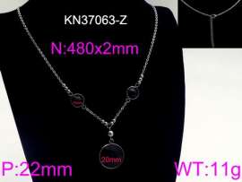 Stainless Steel Stone & Crystal Necklace