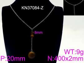 Stainless Steel Stone & Crystal Necklace