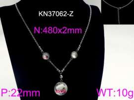 Stainless Steel Stone & Crystal Necklace
