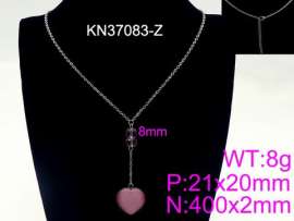 Stainless Steel Stone & Crystal Necklace