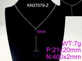 Stainless Steel Stone & Crystal Necklace