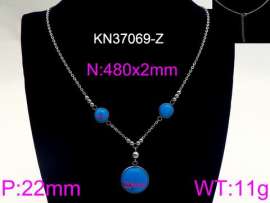 Stainless Steel Stone & Crystal Necklace
