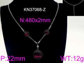Stainless Steel Stone & Crystal Necklace