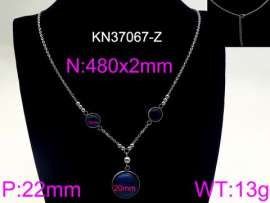 Stainless Steel Stone & Crystal Necklace