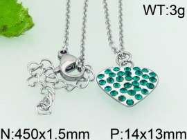 Stainless Steel Stone & Crystal Pendant