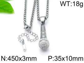 Stainless Steel Stone & Crystal Necklace