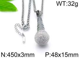 Stainless Steel Stone & Crystal Necklace